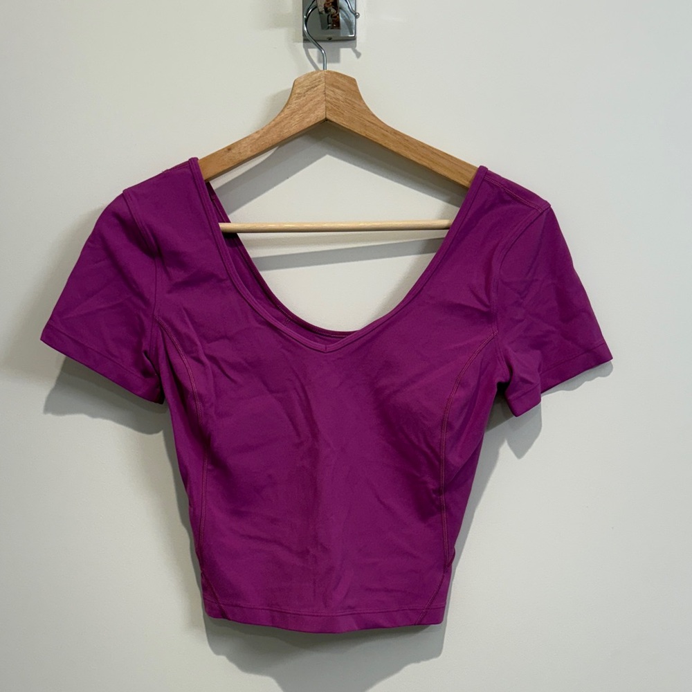 lululemon athletica Short-Sleeve Scoop Crop Top - Magenta